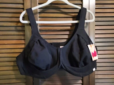 Women's NWT Comfort Choice Black  Out Wire Bra Style #27-1203-02 Size 54B - Image 1 of 4