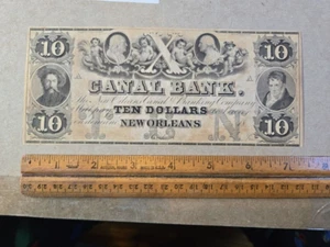 Obsolete Currency Unissued $10 Canal & Banking Co. New Orleans LA Louisiana Note - Picture 1 of 5