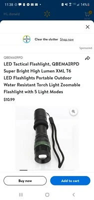 Torcia Tattica LED, QBEMAIRPD Super Luminosa Alta Lumen XML T6 LED... - Immagine 1 di 3