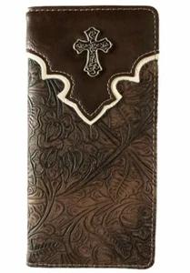 Cross Men Wallet Western Bifold Check Book Style W089-55 Brown - Picture 1 of 3