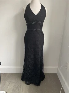 VTG 90s Niki Livas Dress Sz 10 Womens Black Velvet Cross Chest Mesh Gothic Z25 - Picture 1 of 8