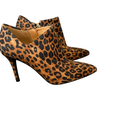 Botines Jessica Simpson Marrón Estampado Leopardo Tacones Altos Stiletto 6.5 M Foto 1 de 4