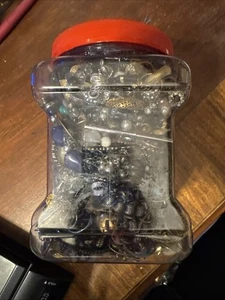 Mystery Jewelry Jar! 5.58 Pounds  Plastic Jar Of Costume WEARABLE - Picture 1 of 12