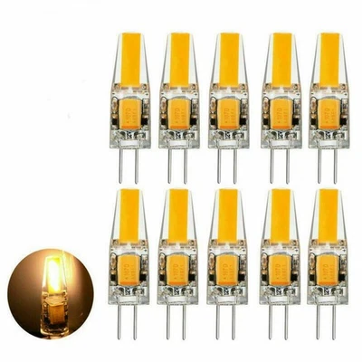 10Pcs G4 LED Bulbs 6W Bulbs Warm White Dimmable COB Pin Base AC/DC 12V - Image 1 of 4