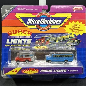 Micro Machines Galoob Super Micro Lights #4 1990 Blue Bus New - Picture 1 of 9