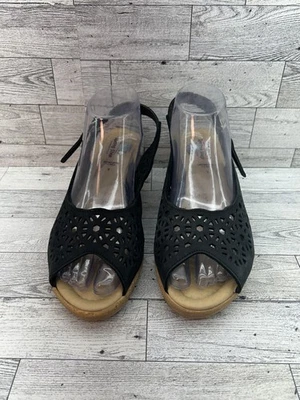 Spring Step Shoes Womens Size 9 Wedge Sandals Leather Italian Cutout Comfort - Image 1 of 4