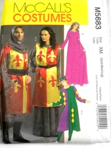 Medieval Costume Knight Maiden Unisex size S-L McCalls 5683 Sewing Pattern - Picture 1 of 2