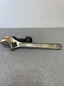 S-K WAYNE 12" ADJUSTABLE WRENCH GOOD CONDITION MADE IN USA - Picture 1 of 9
