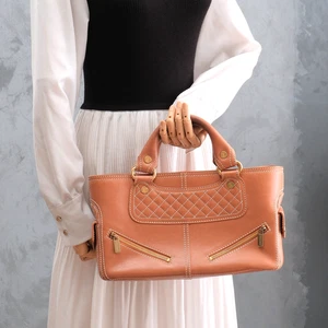 CELINE Boogie Bag Handbag Brown Leather Authentic - Picture 1 of 24