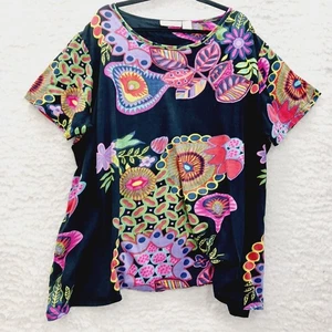 Blouse Top Size 3X Whimsycore Hawaiian Bloomcore Vacation Casual Chic Resort - Picture 1 of 13