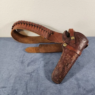 Cinturón de cartucho de cuero genuino Hunter Co munición de grano completo mediano 158 con funda Foto 1 de 4