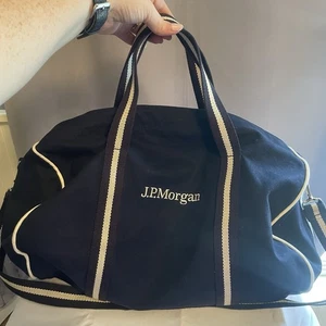 JP Morgan Banker Duffle Bag Canvas Navy Blue Scarborough & Tweed Made In USA - Bild 1 von 12