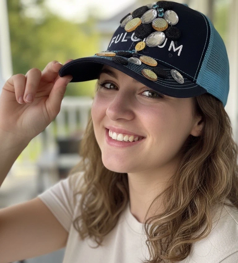 Gorra de béisbol de camionero reutilizable joyería chatarra única en su clase sombrero reciclado hecho a mano Foto 1 de 4