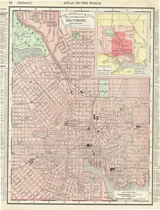 Dated 1902 Antique Color Maps of  Maryland and Delaware plus City of Baltimore - Picture 1 of 10