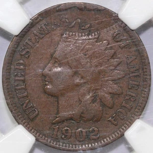 1902 1c Double Struck 2nd Strike 85% Off Center Indian Head NGC XF 40 - Picture 1 of 5
