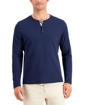 Camisa Henley de Malla Calce Clásico Alfani para Hombre en Neo Azul Marino-XL Foto 1 de 4
