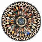 4' Black Marble Dining Coffee Corner Center Table Top Inlay Antique Mosaic K29