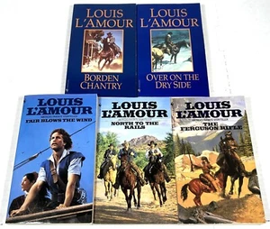 Lot of 5 Louis L'Amour Western Paperbacks: Borden, Over, Blows, Rails, Ferguson - Bild 1 von 6