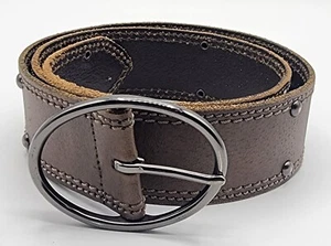 Linea Pelle By Mira K Brown Leather 1 7/8" Wide Medium Belt LP080244 - Picture 1 of 7