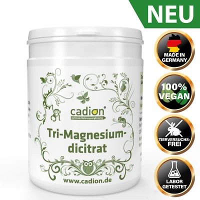 CADION Tri-Magnesiumdicitrat 600g Dose I hoch Bioverfügbar I + Messlöffel I ohne Zusatz
