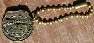 NUEVO DE LOTE ANTIGUO ORIGINAL BRONCE BEN-HUR LOGOTIPO PUBLICITARIO LLAVERO o RELOJ FOB BONITO #D861 - Imagen 1 de 3