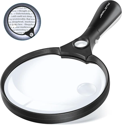 Large Magnifying Glass with Light 10X 20X 45X Illuminated Handheld Magnifier - Image 1 of 4