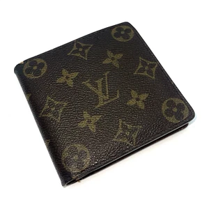 LOUIS VUITTON Hombres Cartera Portefeuille Marco Monograma Doble Pliegue Auténtico VENDEDOR DE EE. UU. - Imagen 1 de 18