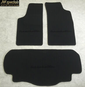 Autoteppich Fußmatten Kofferraum Set für Fiat Barchetta schwarz schwarz 3teilig 
