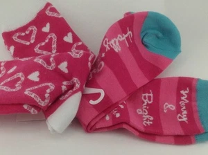 Women's MERRY & BRIGHT Pink Holiday Crew Socks - 2 Pack - $20 MSRP - 45% off - Picture 1 of 1