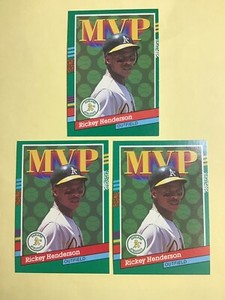 1991 Donruss Baseball  #387 Rickey Henderson  MVP - 3 Cards LOT- NM-MINT  2113