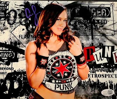 Foto firmada por AJ LEE 8x10 lucha libre autógrafo luchador autografiado WWE JSA certificado de autenticidad Foto 1 de 3