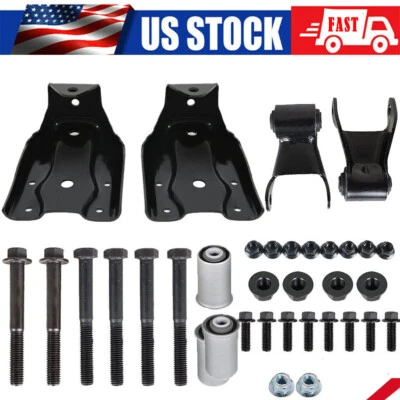 for Chevy Silverado GMC Sierra REAR Leaf Spring Shackles With Hanger Brackets - Image 1 of 4