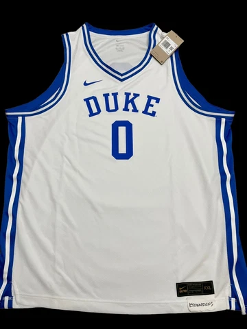 Nike Duke Blue Devils Tatum #0 White Elite Basketball Jersey Men’s Size 2XL Cover