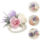 Bridal Corsage pearl bracelet Prom Props Blossom Flora Romantic