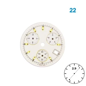 Swiss-Made White Dial Suitable for Eta Eta 251.264 or 251.262 ,Size 29.50mm #22# - Picture 1 of 4