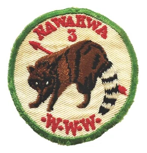 Pfadfinder Nawakwa Lodge 3 Rund Braun Waschbär 3 Beine R1 1950 - Bild 1 von 1