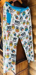 Lazy one Lounge PANTS Blue Owl Hoo's Awake Humor XL CU1 - Picture 1 of 3