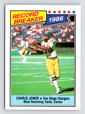 1987 Topps / #4 Charlie Joiner / Chargers HOF Record Breaker Card / see Video