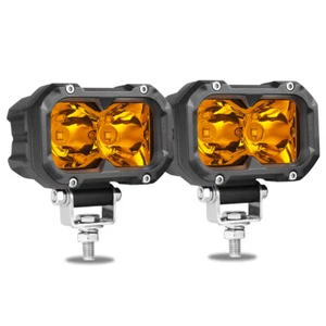 2X 3.7"inch LED Work Light Spot Cube Pods Bar Driving Amber Fog Lamp Offroad New - Bild 1 von 12