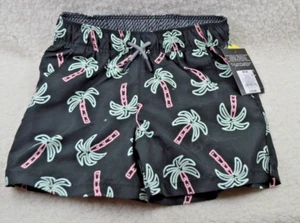 Boys' Art Class Palm Tree Printed Swim Shorts Black Size M/8 - Picture 1 of 5