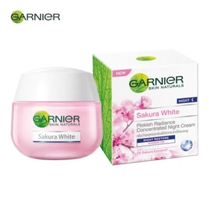 Garnier Sakura White Pinkish Night Cream Radiance Sleeping Essence 50ml +DHL - Picture 1 of 6