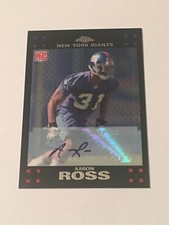AARON ROSS TOPPS CHROME AUTOGRAPH AUTO RC UT TEXAS LONGHORNS NEW YORK GIANTS