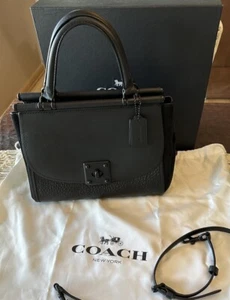 Coach Drifter Leather/Suede Handbag - Black - Picture 1 of 9