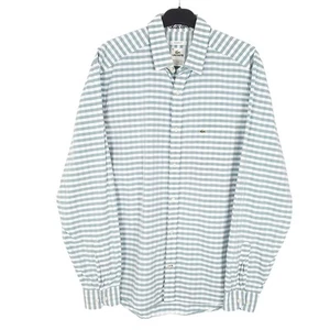 LACOSTE White Check Shirt Slim Fit Modern Long Sleeve Casual Cotton Mens M - Picture 1 of 4