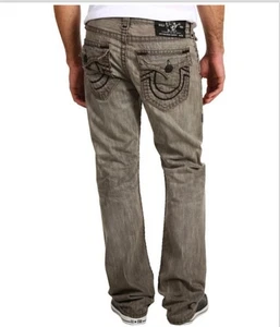 $356 NEW True Religion Jeans Men Ricky Straight Leg Super T Ashland Grey 29 x 34 - Picture 1 of 6