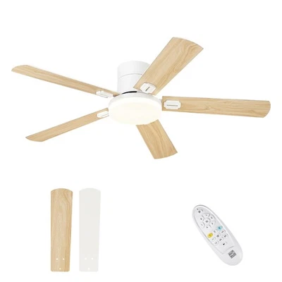 Ceiling Fans with Lights 52 Inch Low Profile Ceiling Fan with Light and Remot... - Image 1 of 4