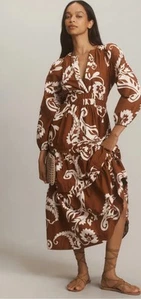 Anthropologie Somerset Maxi Dress Long-Sleeve Poplin Edition Size L NWT - Picture 1 of 4