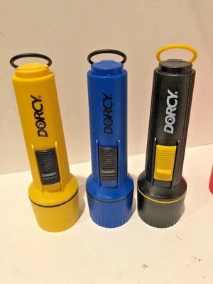3 Dorcy 7" Flashlights Assorted Colors NEW