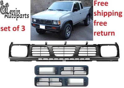 Grille & Fog Light Trim Set For 1995-1997 NISSAN PICKUP 2.4L L4 Left & Right 3Pc - Изображение 1 из 4