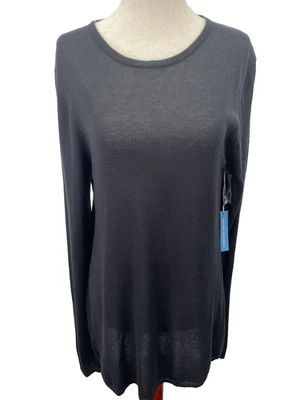 Camisa Top Blanca + Warren Mujer XL Seda Cachemira Trapecio Cuello Redondo Botón Espalda Nueva con Etiquetas Foto 1 de 4